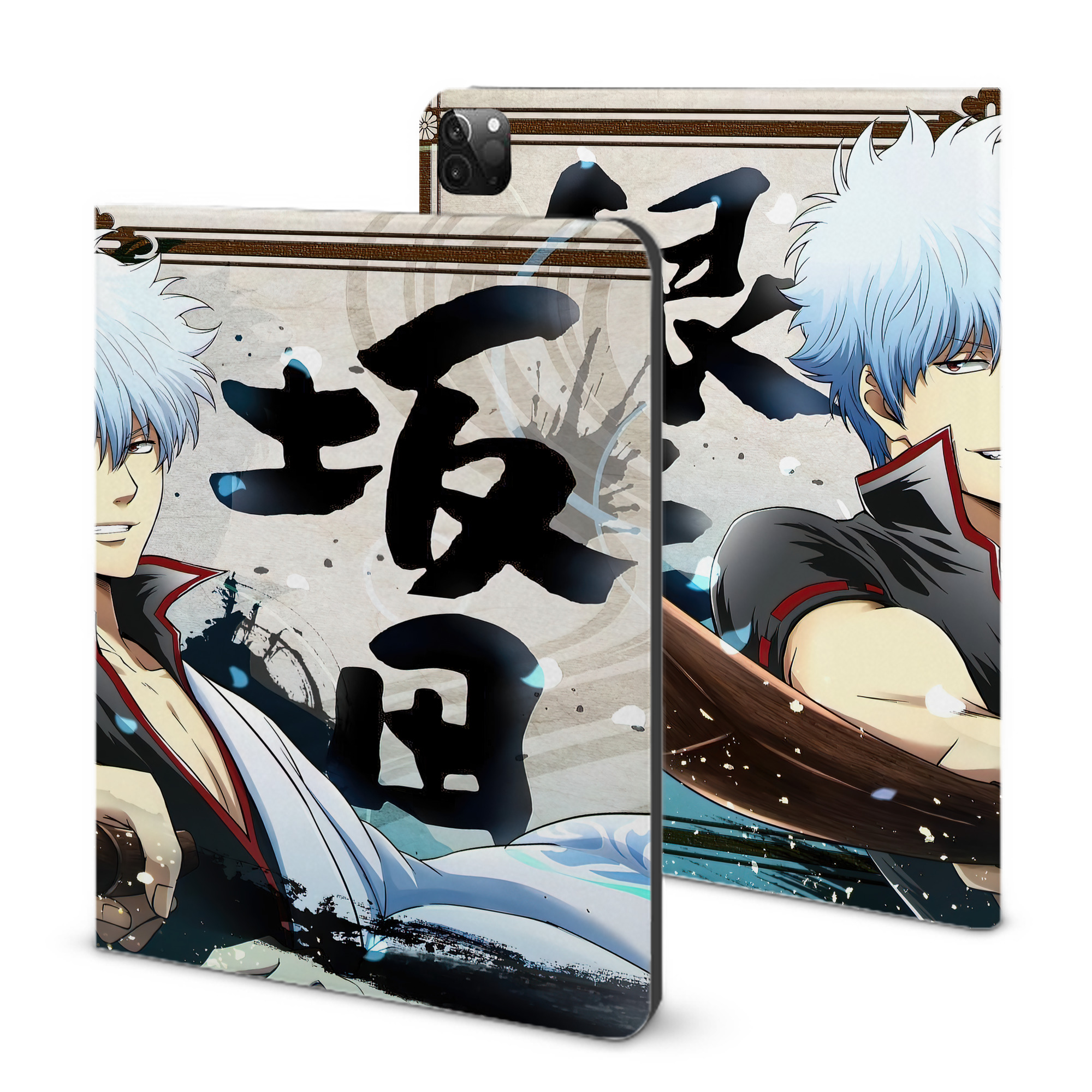 （画像用） ぎんたま 坂田銀時（さかたぎんとき） 神楽 志村新八（しむら しんぱち） GINTAMA Sakata Gintoki Kagura Shimura Shinpachi IPadケース ペンホルダー付き ブックスタイルデザイン